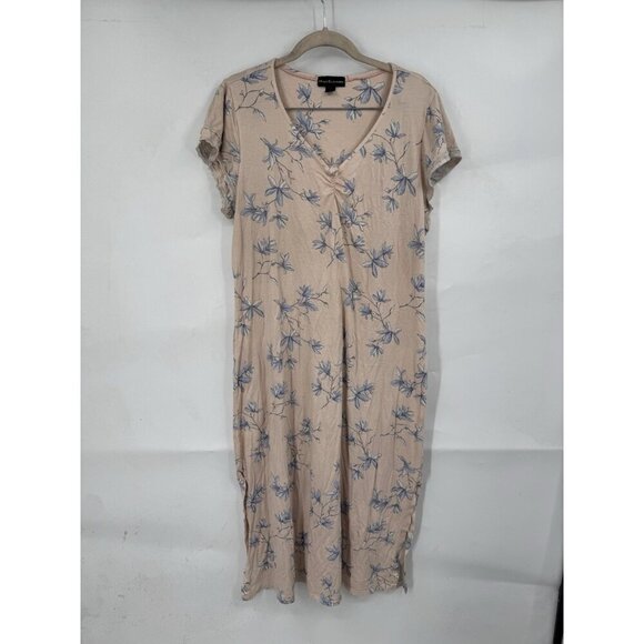 Miss Elaine Floral Mumu Sleep Night Gown Women Large Pink Loungewear Cabincore - Picture 1 of 7